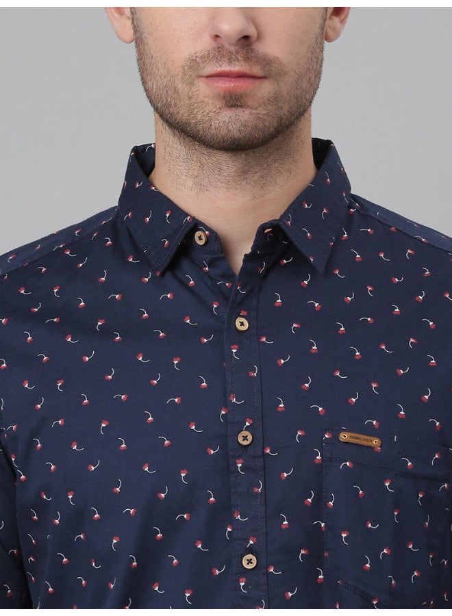 Thomas Scott - All-Over Printed Short Sleeve Shirt Denim - Image 1