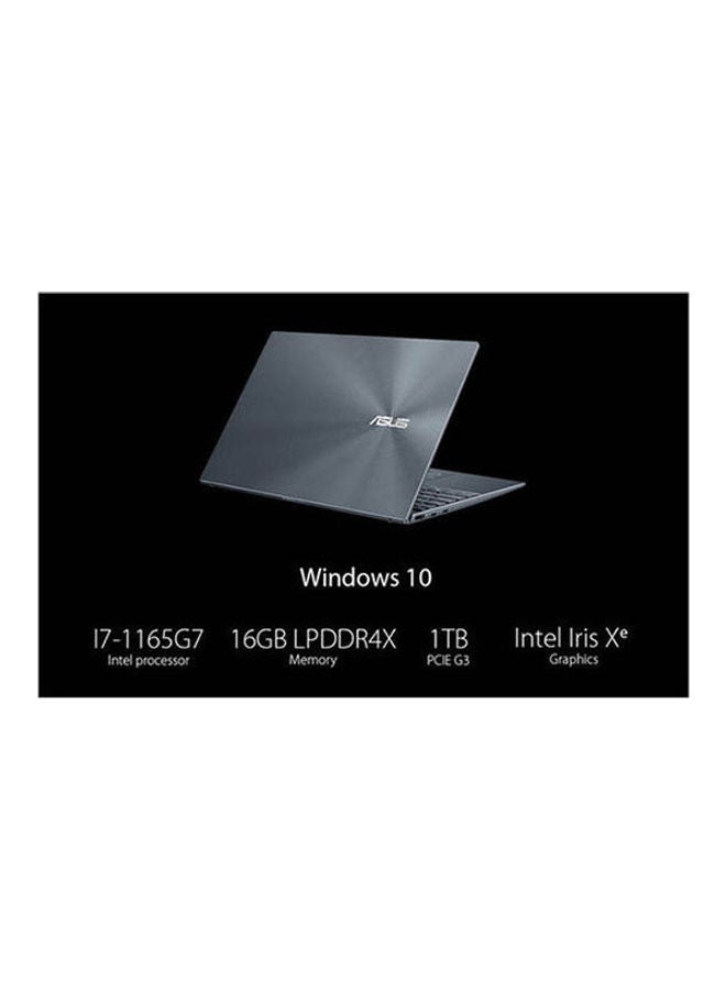 ASUS - Zenbook 13 Ultra-Slim Ux325Ea-Kg287T With 13.3 Inch Oled Fhd Display / Intel 11Th Gen Core I7 -1165G7 /16Gb Ram /1Tb Ssd / Intel Iris X Graphics/ Wondows Pine Grey With G203 Lightsync Gaming Mouse English/Arabic Pine Grey - Image 1