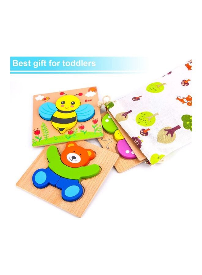 ألغاز حيوانات خشبية مكونة من 4 قطع للأطفال الصغار - Image 4