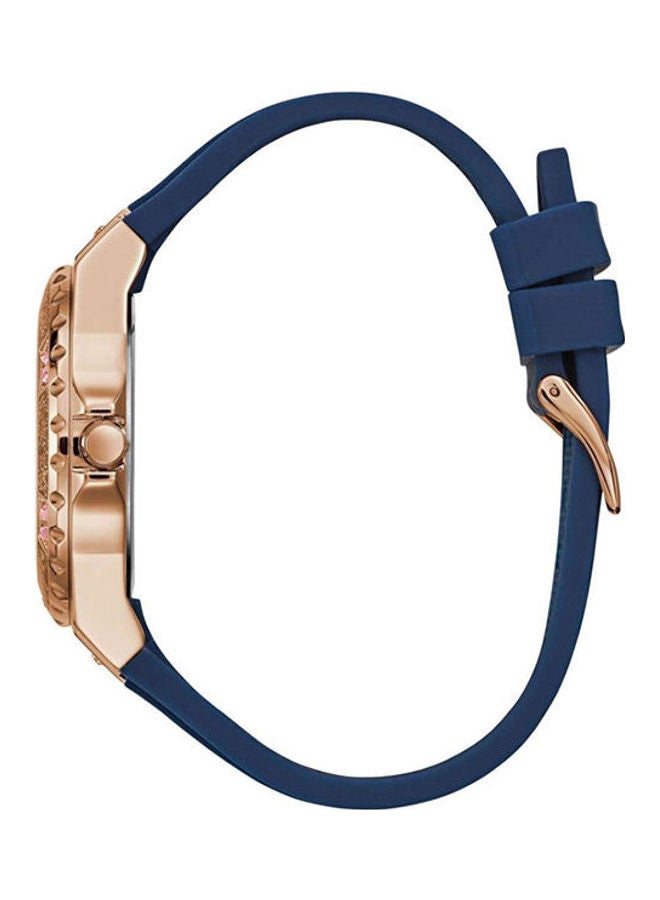 جس ساعة يد بعقارب وسوار من المطاط طراز W1053I1 للنساء - Image 1