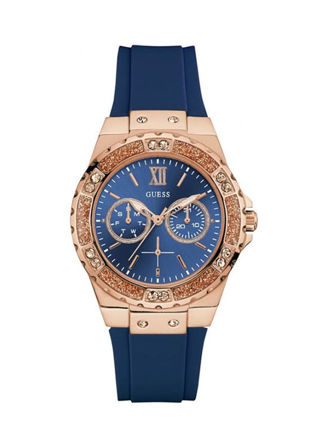 جس ساعة يد بعقارب وسوار من المطاط طراز W1053I1 للنساء - Image 2