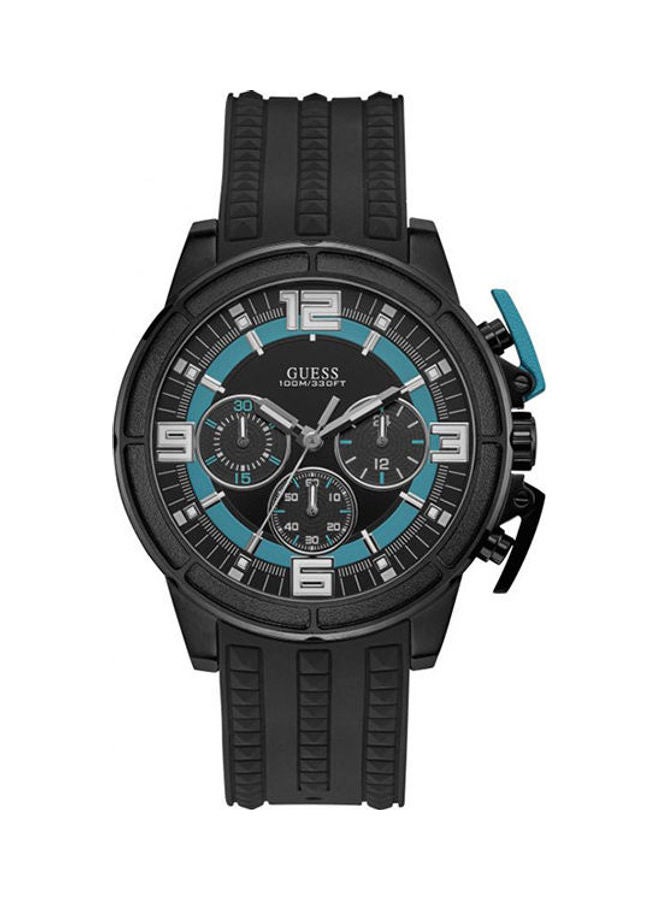 جس ساعة يد بعقارب وسوار من المطاط طراز W1115G3 للرجال - Image 1