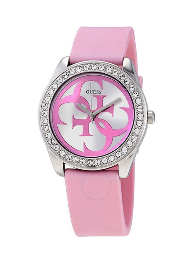 جس ساعة يد بعقارب وسوار من المطاط طراز W1240L1 للنساء - Image 1