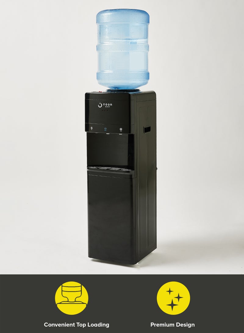 Noon East - Water Cooler Dispenser With Cold, Hot And Normal Water Faucet - 5 To 20 Liter With 3.2 Liter Stainless Steel Tank And Child Lock- Black 13 FS Black - Image 1