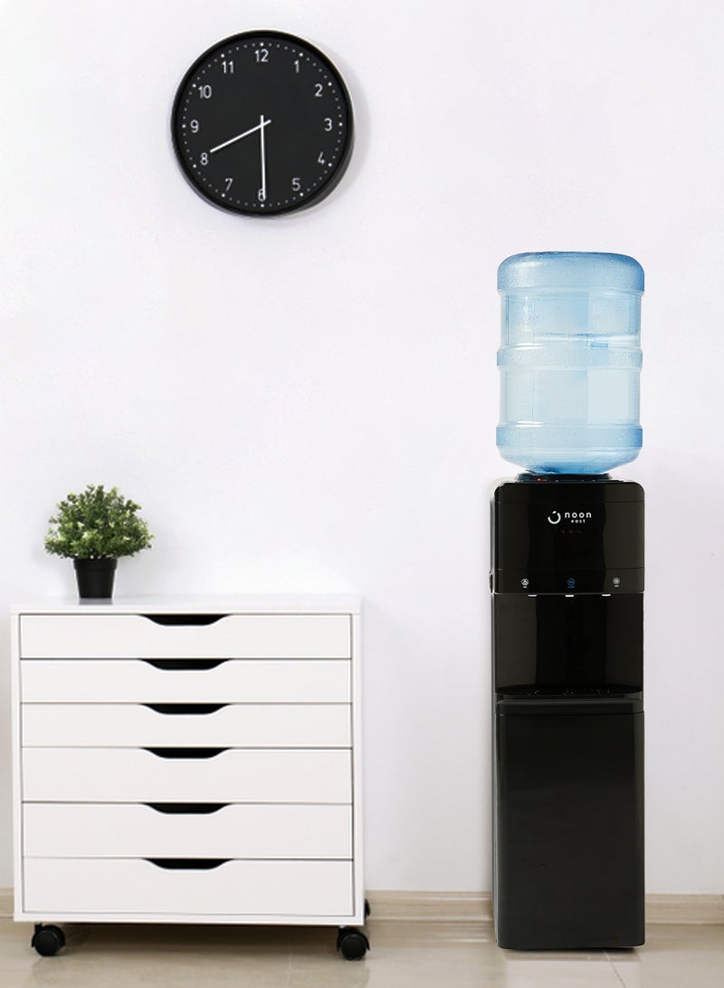 Noon East - Water Cooler Dispenser With Cold, Hot And Normal Water Faucet - 5 To 20 Liter With 3.2 Liter Stainless Steel Tank And Child Lock- Black 13 FS Black - Image 1