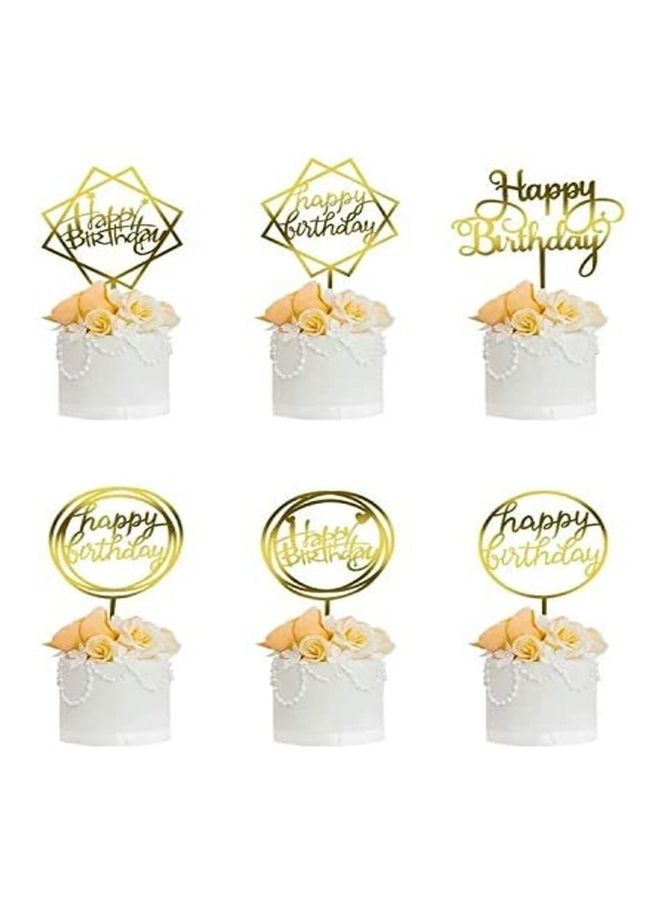 6-Piece Happy Birthday Cake Topper ‎16.5 x 11 x 1.27cm  - Image 1