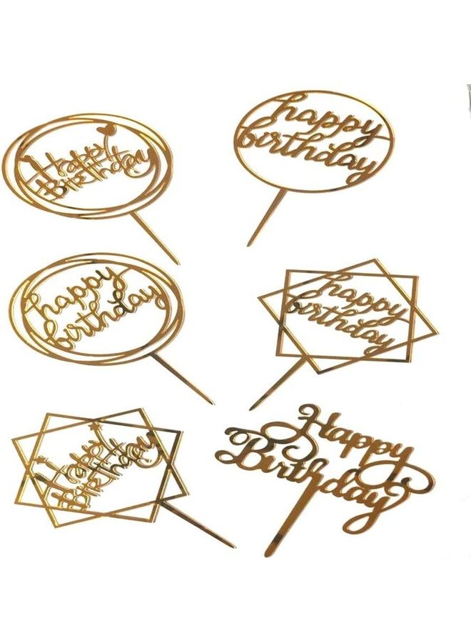6-Piece Happy Birthday Cake Topper ‎16.5 x 11 x 1.27cm  - Image 2