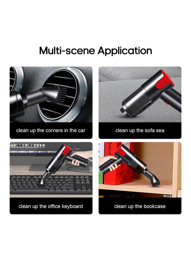 Handheld Mini Dry Wet 9000Pa Strong Suction Low Noise Dust Vacuum Cleaner for Car Home Red Cordless - Image 3