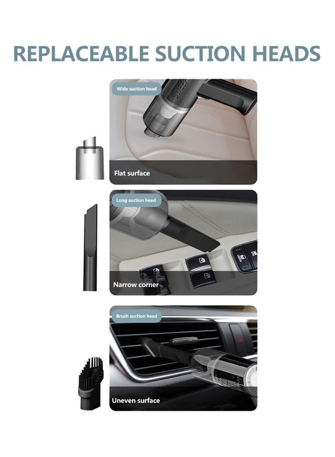 Handheld Car Wired Vacuum Cleaner Strong Suction Multiple Filtering Low Noise 120W High Energy