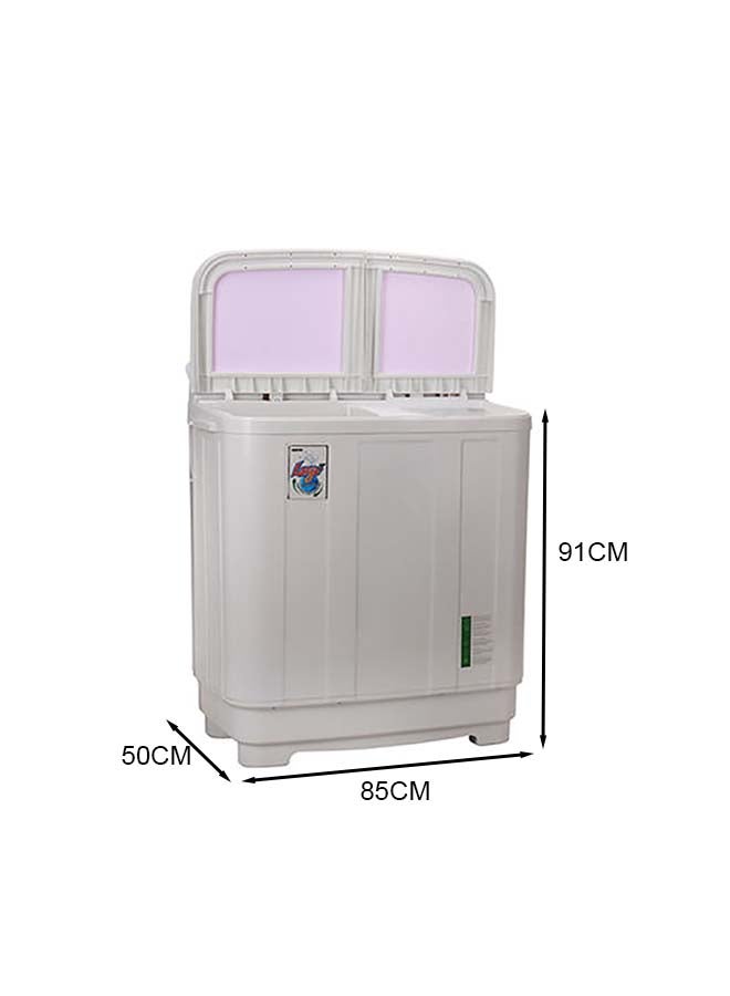 GEEPAS - Twin Tub Semi-Automatic Washing Machine- GSWM6466| Hidden Control Panel and Semi-Automatic Top Load Washing Machine| Spin Capacity: 7.0 KG| White 400 W GSWM6466 White - Image 1