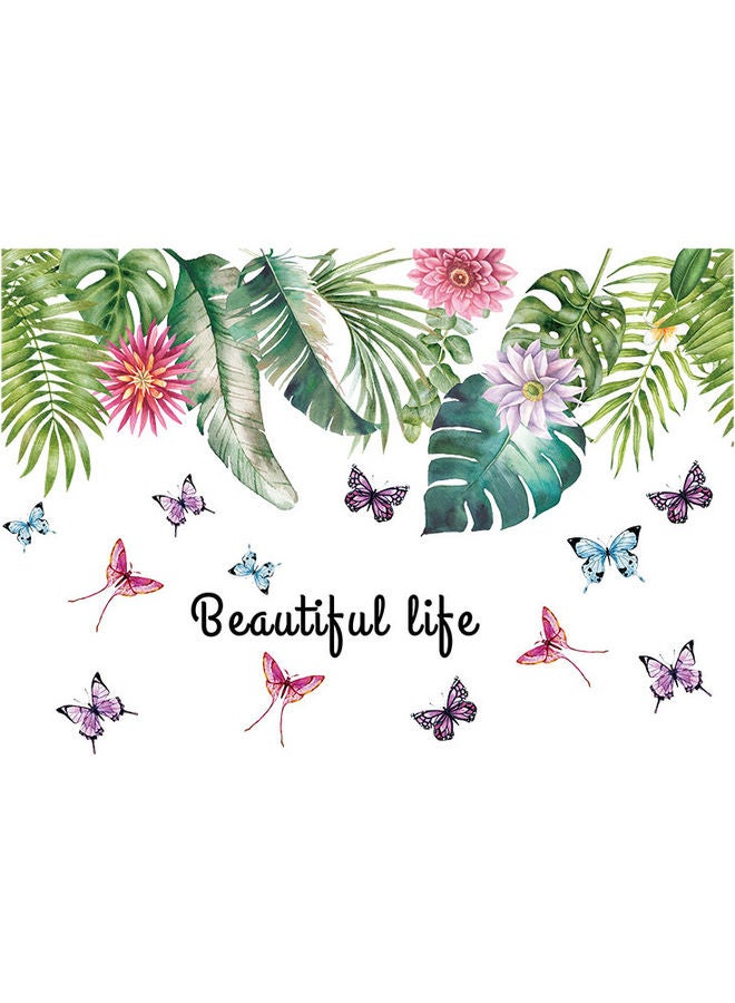 كابتن تيك ملصق جداري بتصميم أوراق استوائية خضراء متعدد الألوان 60x90سم - Image 1