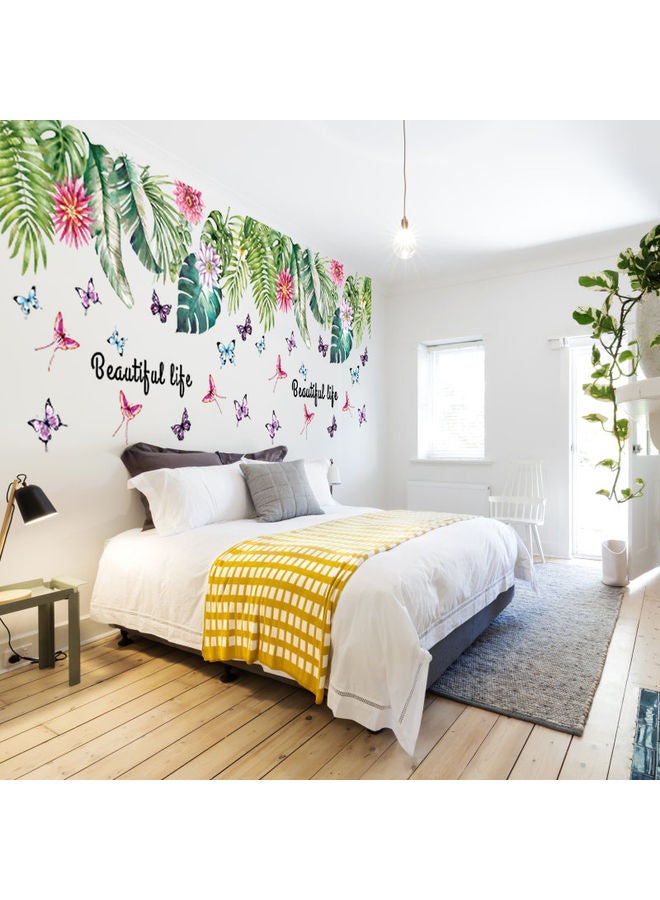 كابتن تيك ملصق جداري بتصميم أوراق استوائية خضراء متعدد الألوان 60x90سم - Image 3