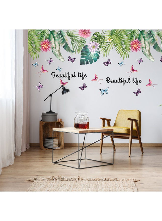 كابتن تيك ملصق جداري بتصميم أوراق استوائية خضراء متعدد الألوان 60x90سم - Image 4