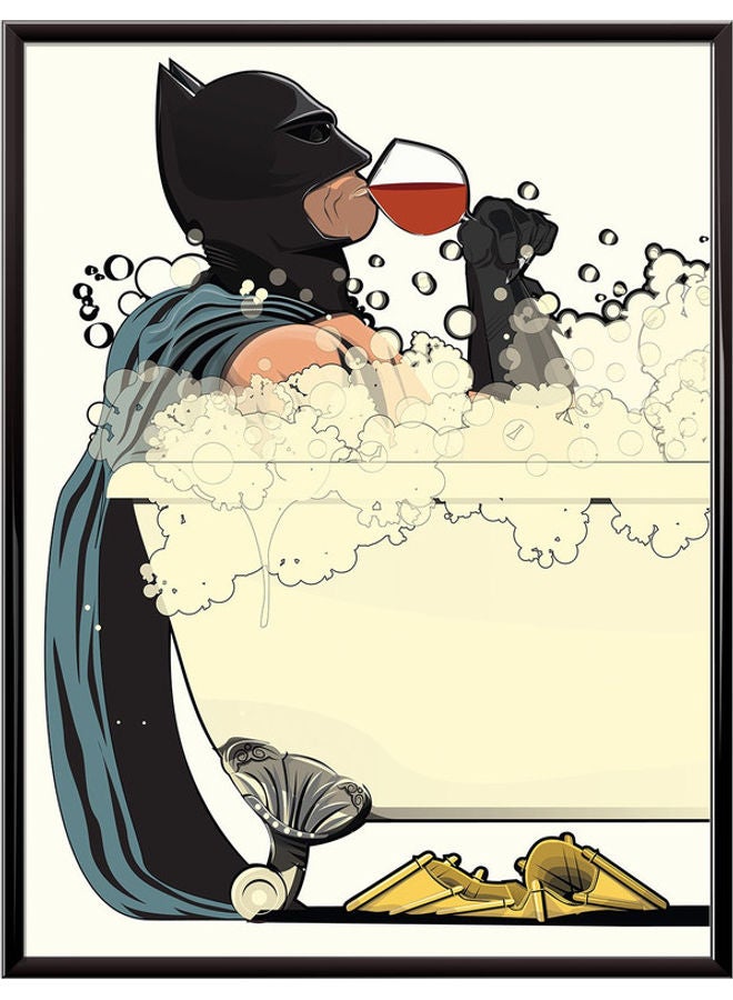 Boomah Accessories Batman Superhero In The Bath Bathroom Poster With Frame Multicolour 30x40cm 