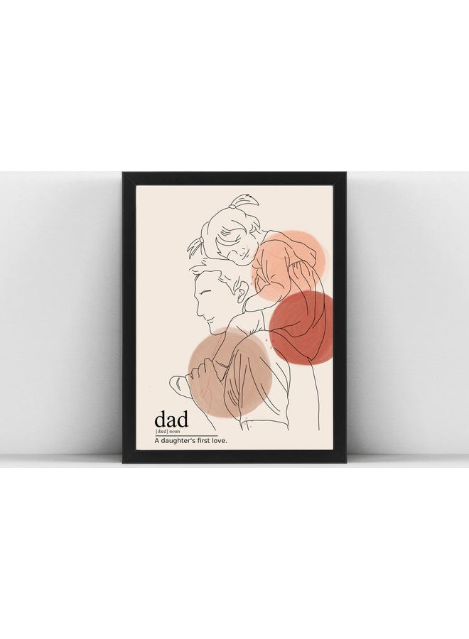 Boomah Accessories Dad Definition Boho Style Poster with Frame Multicolour 30 x 40cm 