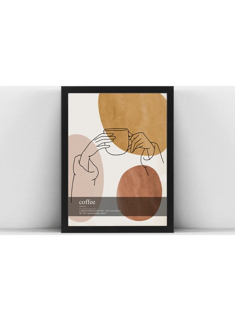 Coffee Definition Boho Style Poster with Frame Multicolour 30 x 40cm