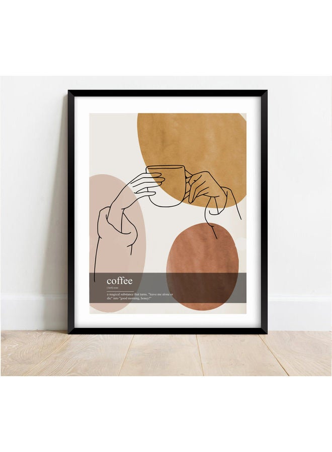 Boomah Accessories Coffee Definition Boho Style Poster with Frame Multicolour 30 x 40cm 