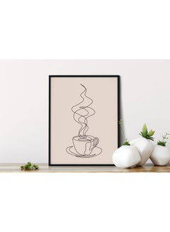 Coffee Line Art Minimalist Poster With Frame Multicolour 30x40cm - v1636869697/N51835426A_1