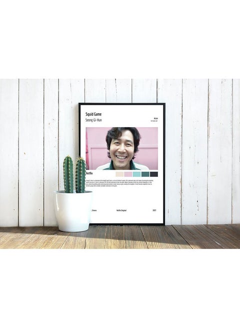 Squid Game Seong Gi-Hun Minimalist Poster with Frame Multicolour 30 x 40cm