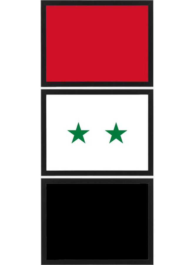 3-Piece Set Syria Flag Poster with Frame Multicolour 30 x 40cm