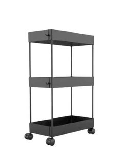 3-Layer Cart Black 12x62x40cm