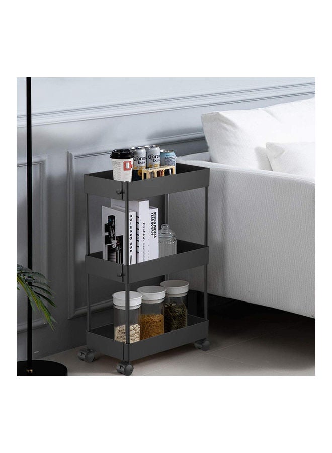 Home Time - 3-Layer Cart Black 12x62x40cm - Image 1