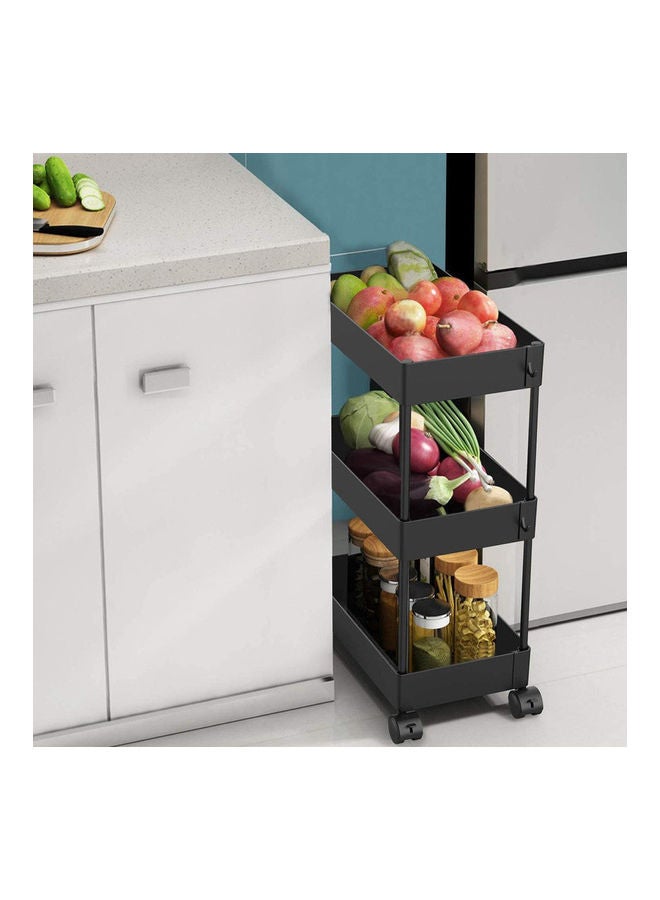 Home Time - 3-Layer Cart Black 12x62x40cm - Image 1