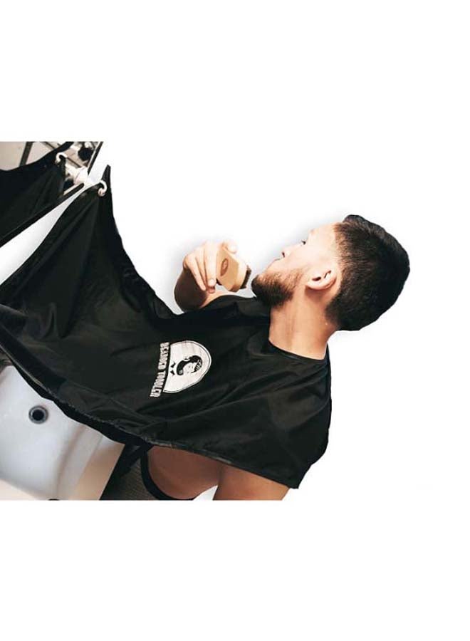 BEARDED TODDLER Multifunctional Beard And Body Hair Apron With Sunction Cup And Bag Black/White - Image 2