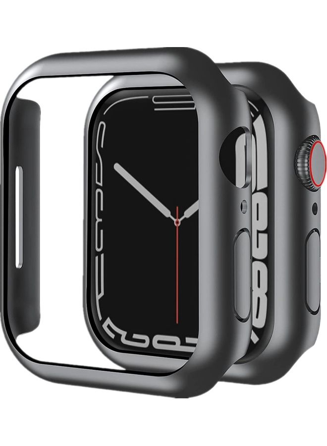 Rock Pow Hard PC Ultra-Thin Protective Case Cover Frame for Apple Watch Series 7 45mm Black  - Image 1