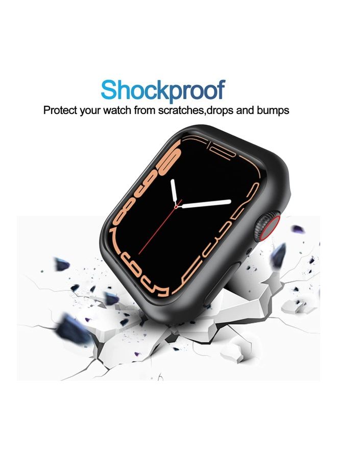 Rock Pow Hard PC Ultra-Thin Protective Case Cover Frame for Apple Watch Series 7 45mm Black  - Image 5