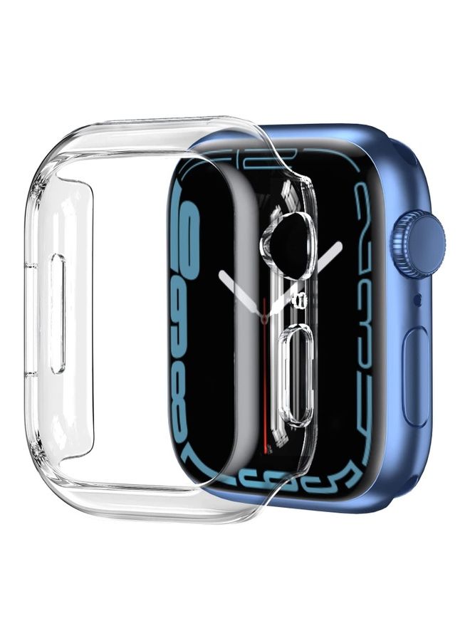 روك بو غطاء حماية واق صلب ورفيع للغاية من البولي كربونات لساعة أبل ووتش سيريز 7 مقاس 45 مم شفاف - Image 1