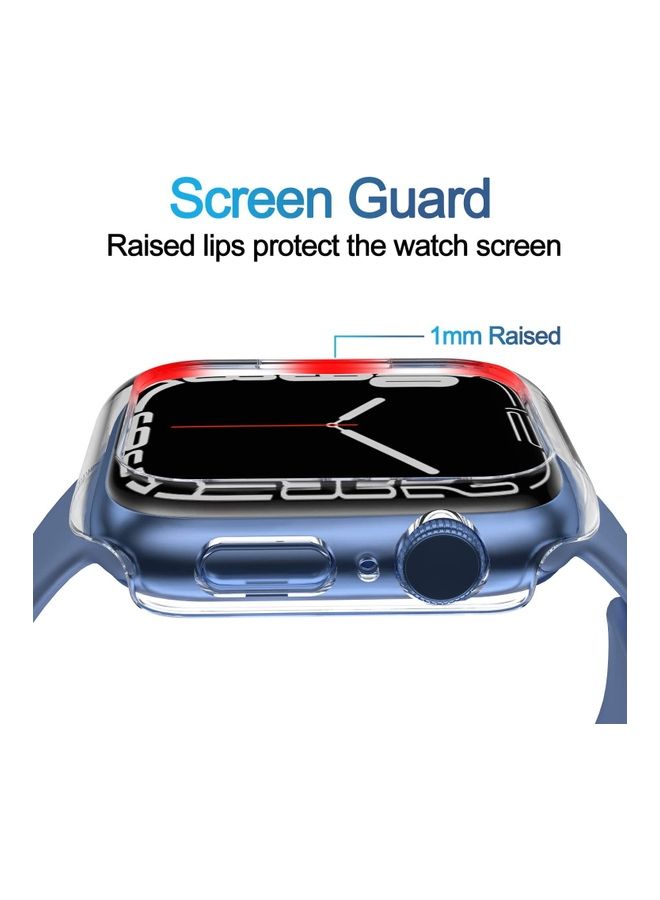 روك بو غطاء حماية واق صلب ورفيع للغاية من البولي كربونات لساعة أبل ووتش سيريز 7 مقاس 45 مم شفاف - Image 3