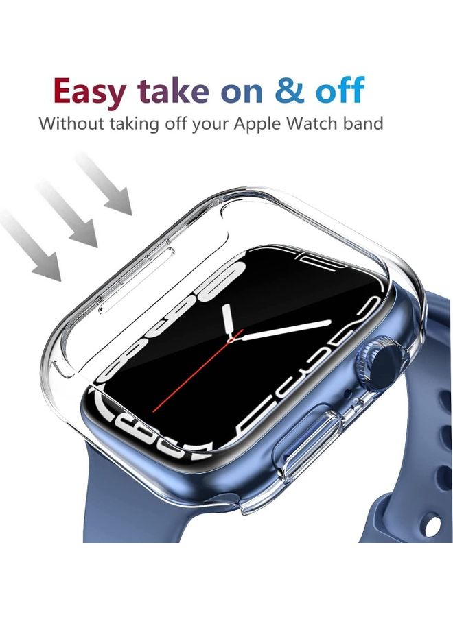 روك بو غطاء حماية واق صلب ورفيع للغاية من البولي كربونات لساعة أبل ووتش سيريز 7 مقاس 45 مم شفاف - Image 4