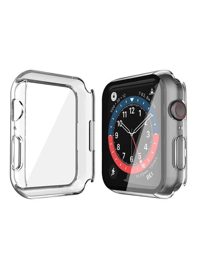 Rock Pow - Hard PC Ultra-Thin Protective Case Cover with Screen Protector for Apple Watch Series 7 41mm Clear - Image 1