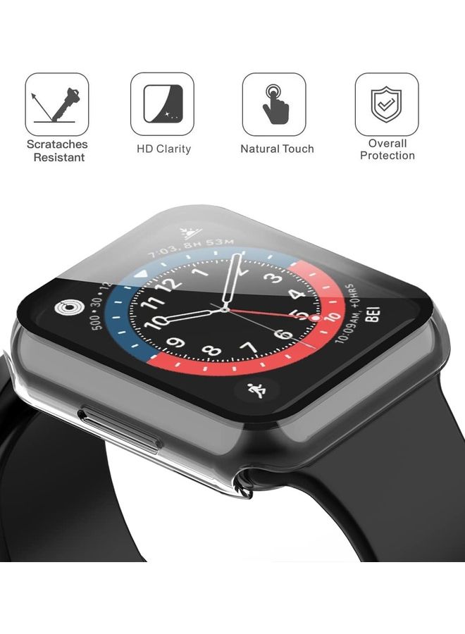 Rock Pow - Hard PC Ultra-Thin Protective Case Cover with Screen Protector for Apple Watch Series 7 41mm Clear - Image 1