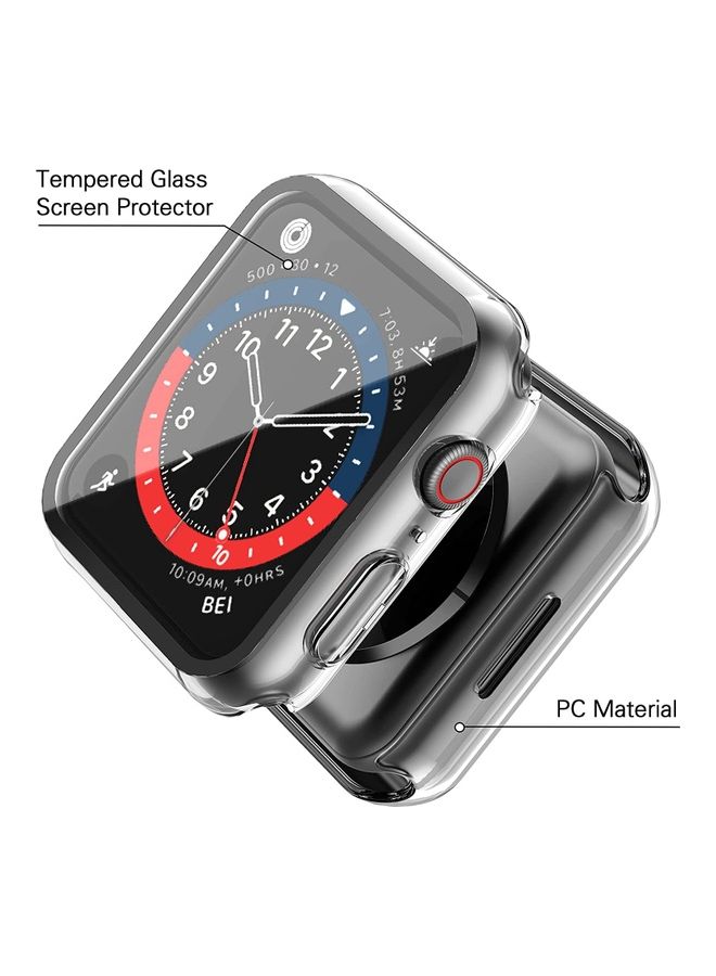 Rock Pow - Hard PC Ultra-Thin Protective Case Cover with Screen Protector for Apple Watch Series 7 41mm Clear - Image 1