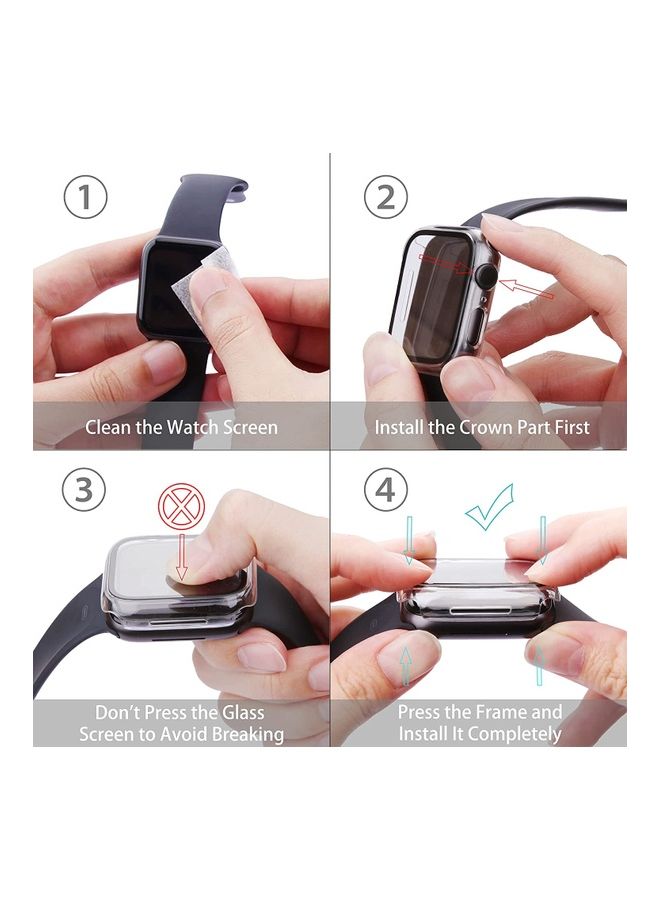 Rock Pow - Hard PC Ultra-Thin Protective Case Cover with Screen Protector for Apple Watch Series 7 41mm Clear - Image 1