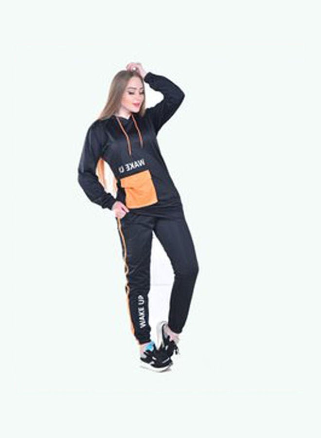 Caesar Casual BasicHoodie With Pants Training Suit Black  - Image 1
