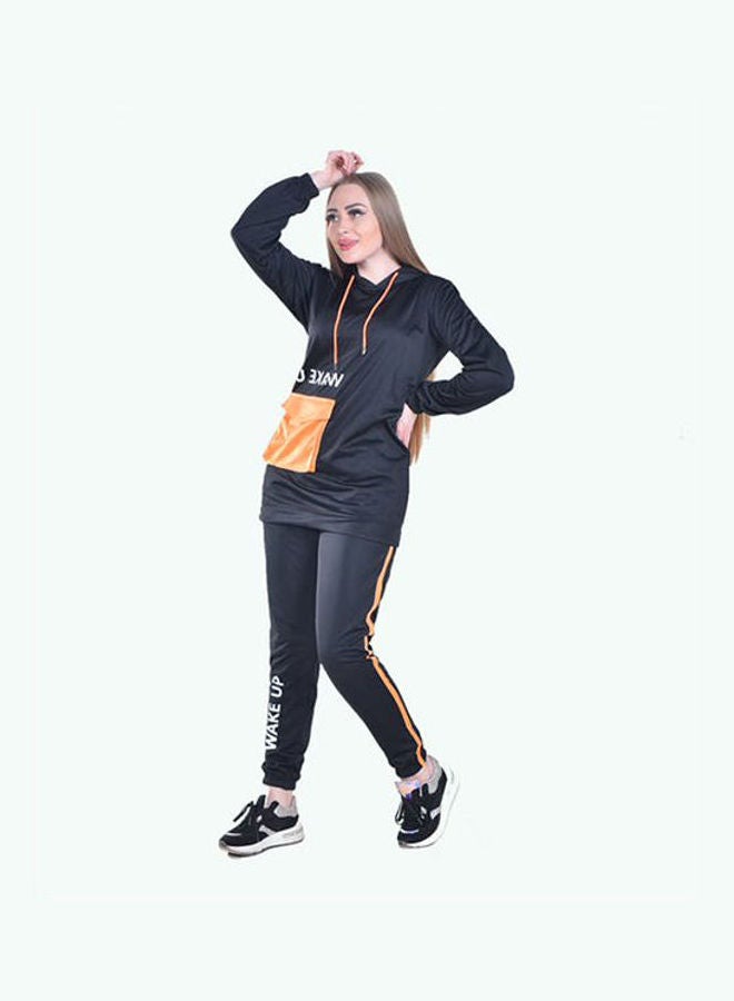 Caesar Casual BasicHoodie With Pants Training Suit Black  - Image 2