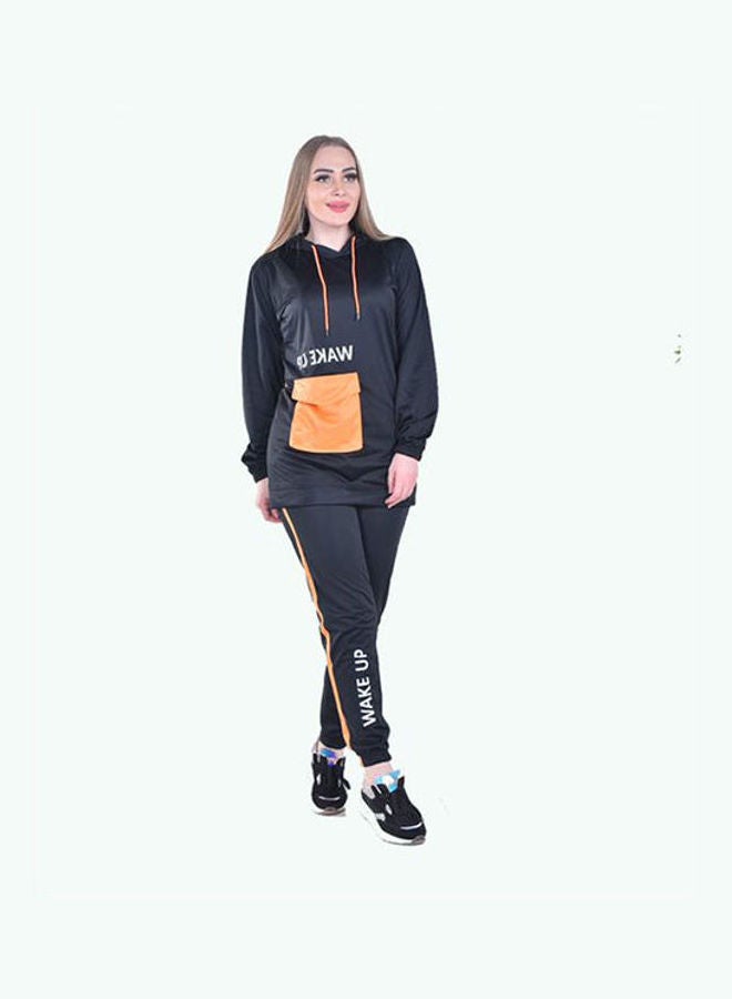 Caesar Casual BasicHoodie With Pants Training Suit Black  - Image 4