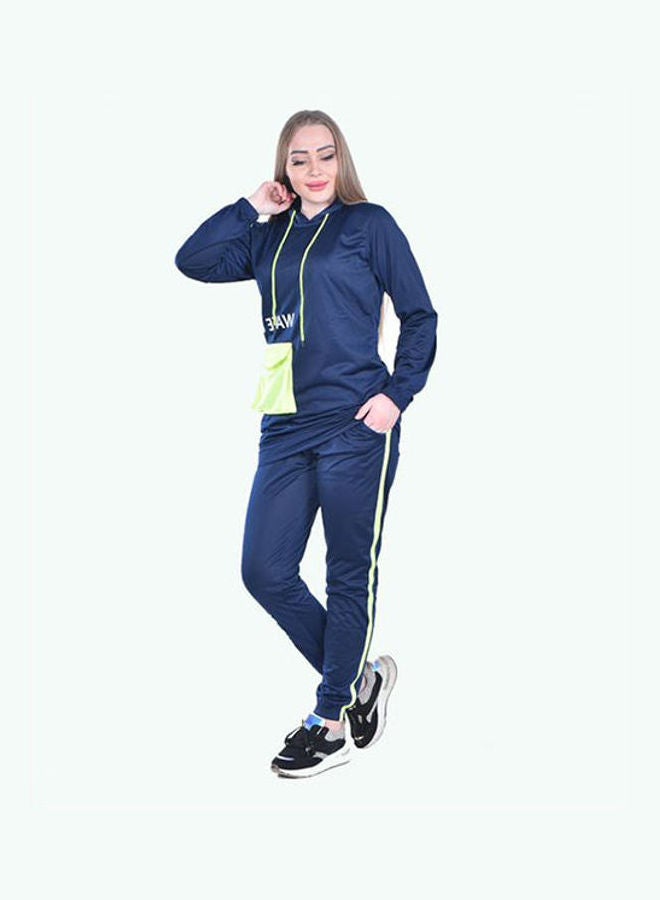 Caesar Casual BasicHoodie With Pants Training Suit Blue  - Image 2