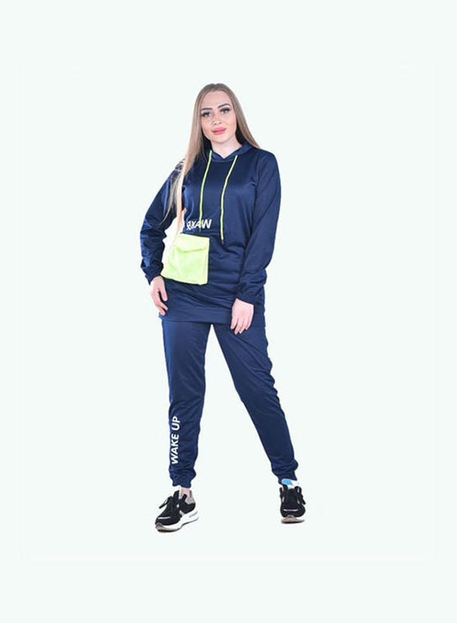 Caesar Casual BasicHoodie With Pants Training Suit Blue  - Image 3