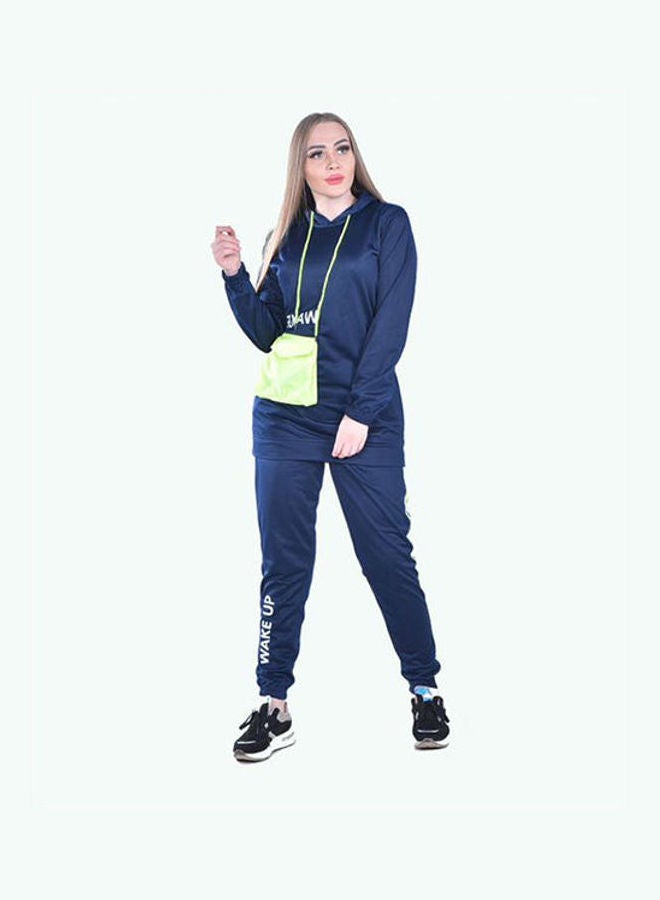 Caesar Casual BasicHoodie With Pants Training Suit Blue  - Image 4