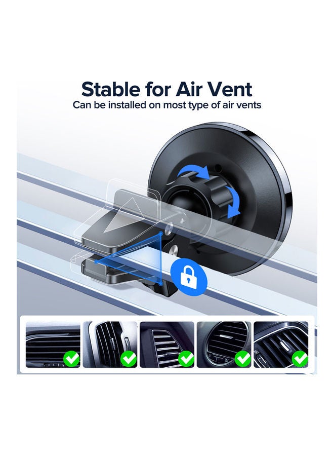 ليكترونيك شاحن لاسلكي مغناطيسي للسيارة بقوة 15 وات 2 في 1 أسود/فضي - Image 4