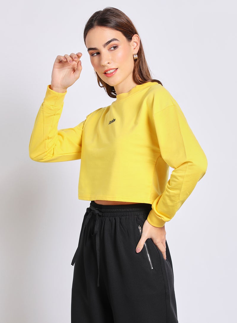 Aila - Women's Special Short  Sweater Yellow - Image 1