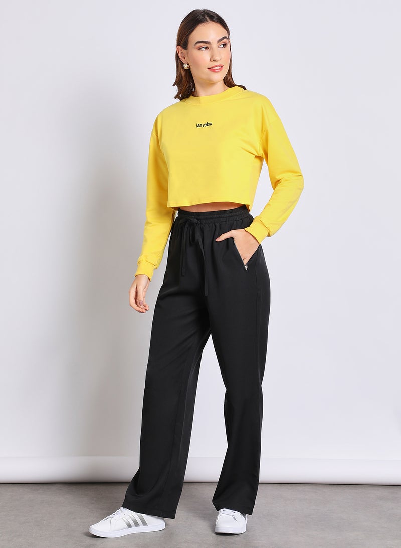 Aila - Women's Special Short  Sweater Yellow - Image 1