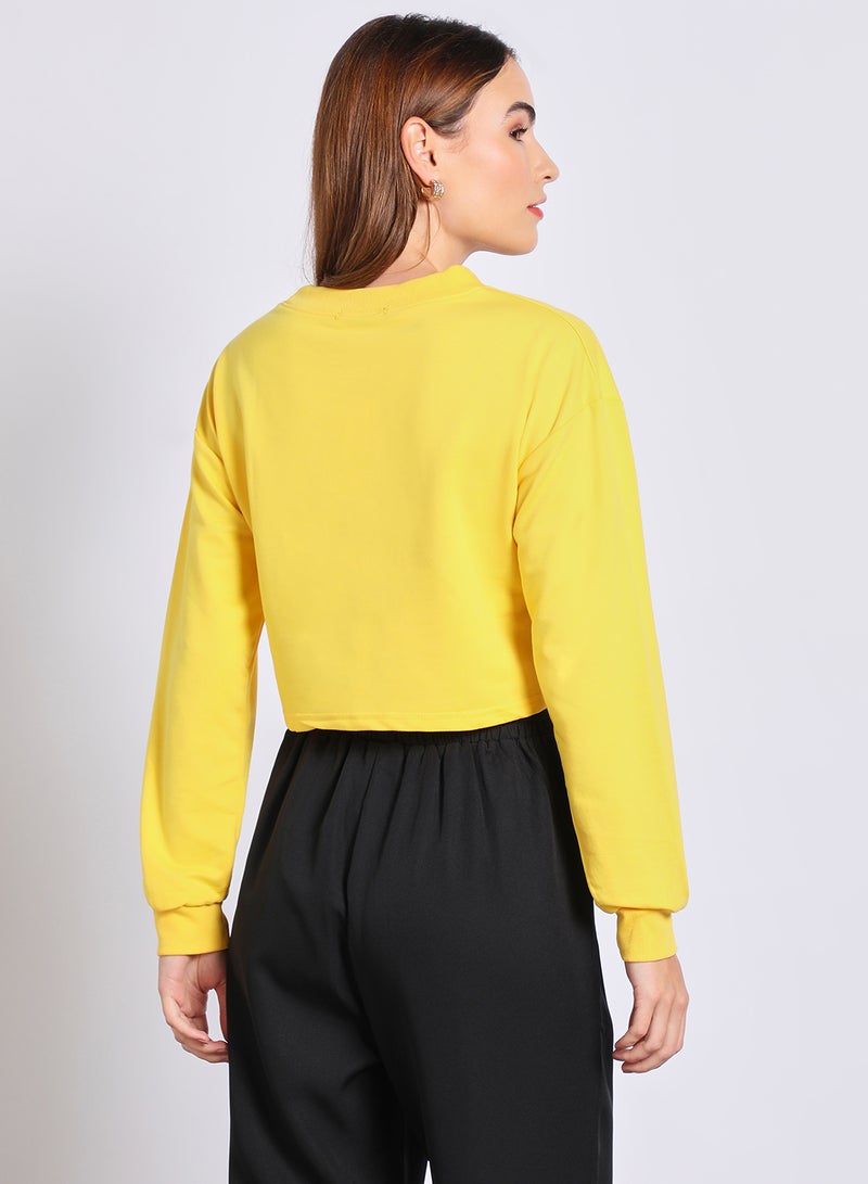 Aila - Women's Special Short  Sweater Yellow - Image 1