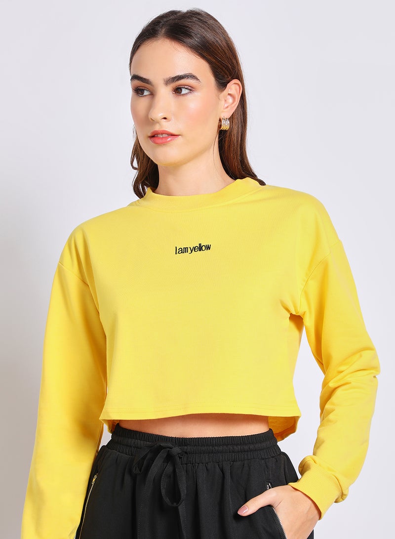 Aila - Women's Special Short  Sweater Yellow - Image 1