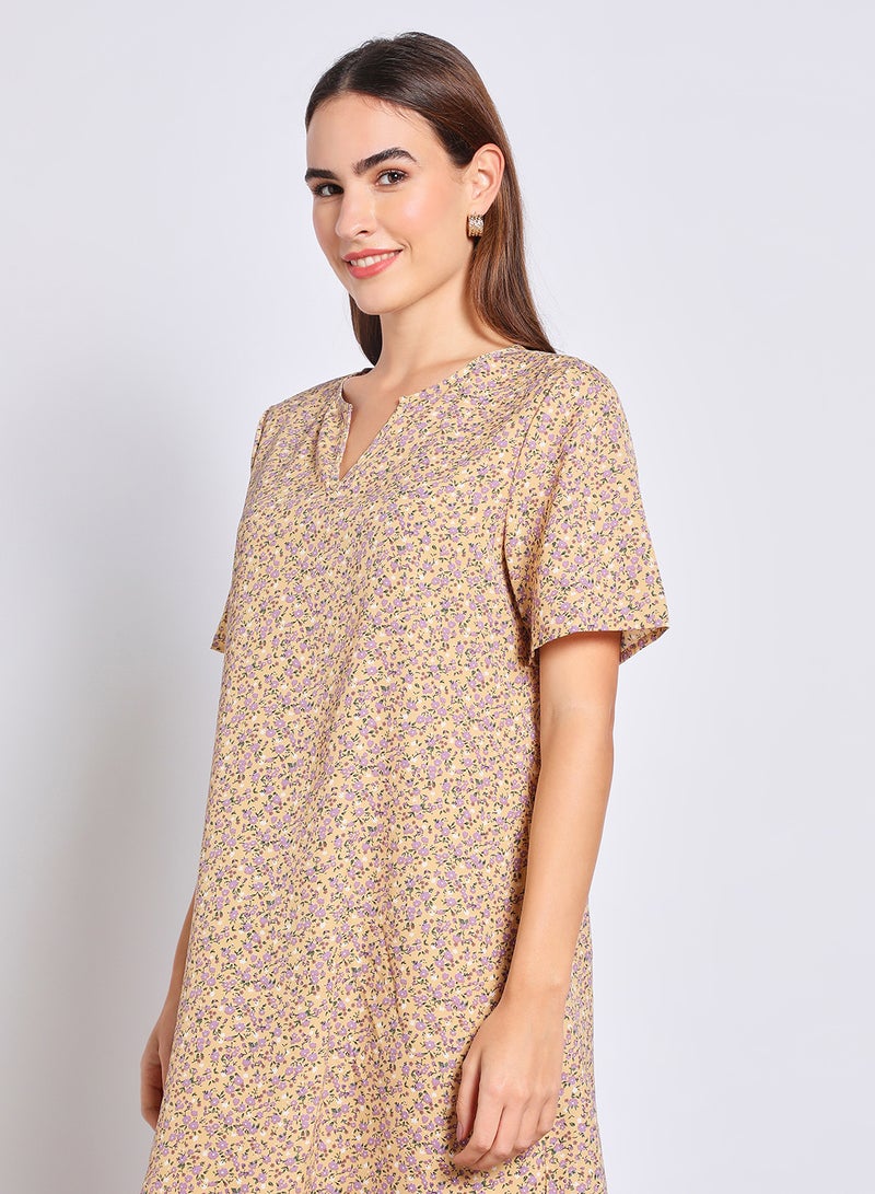 Aila Women'S Casual Knee Length Short Sleeve Dress Pink  - Image 4