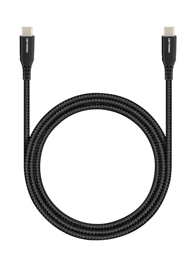 ليكترونيك كابل شحن سريع للغاية بمنفذ Typ- إلى منفذ Typ- بقوة 100 وات ومنفذ USB 3.0 أسود - Image 2